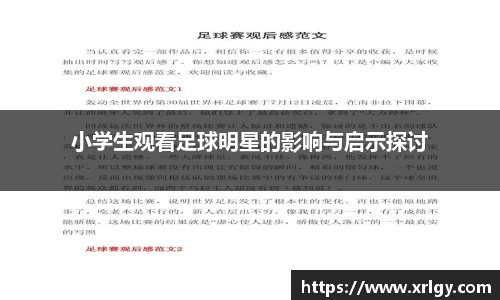 小学生观看足球明星的影响与启示探讨